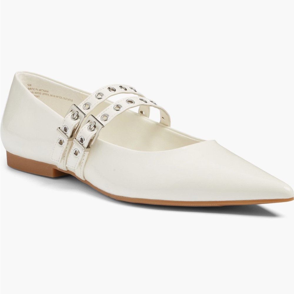 Open Edit Oriana Pointed Toe Mary Jane Flats